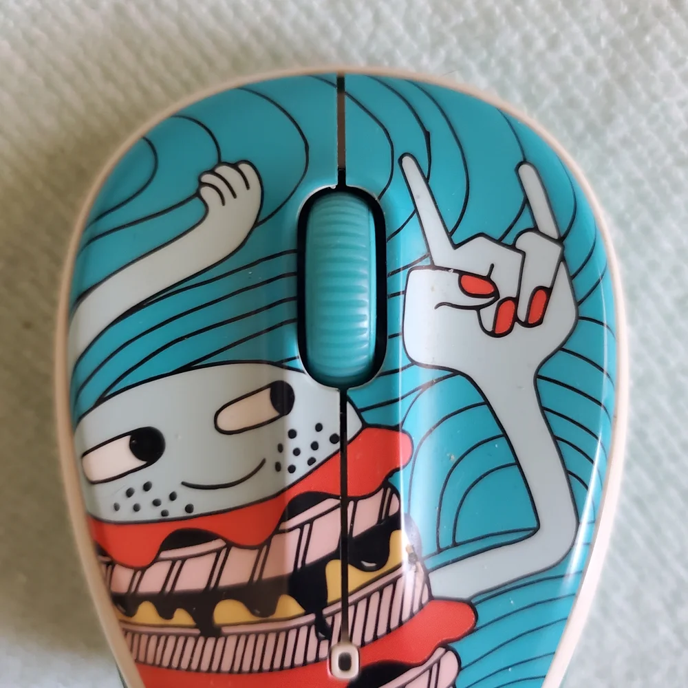 Logitech Rad Cheeseburger Blue And Red Wireless Mouse